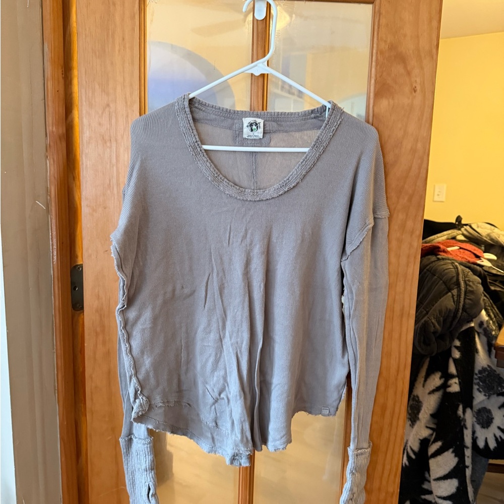 Bundle of 3 Free People Gray Long Sleeve Tops